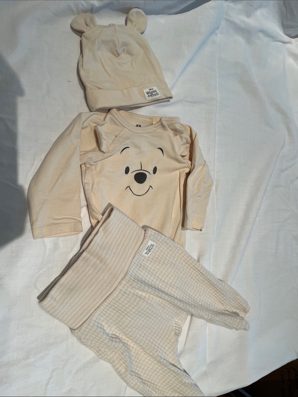 Newborn H&M Cream Winnie the Pooh 3-Piece Baby Set